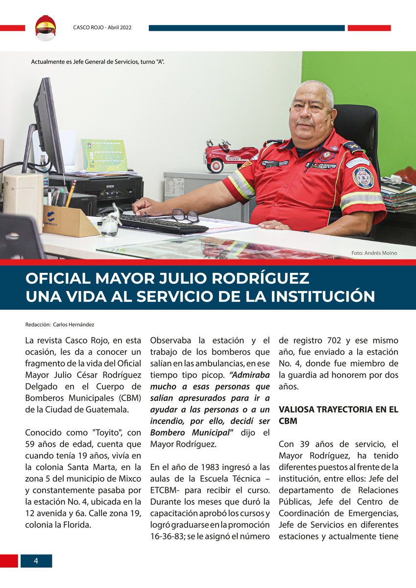 bomberosmuni's tweet photo. #CBMinforma @bomberosmuni
Los invitamos a un momento de lectura con nuestra revista #CascoRojo 10a. Edición. 

Comunicación Social CBM
Dirección: @hernandez17981
Redacción y fotografías:
@hernandez17981
@OmarValle
@JavierSoto
Diseño y Diagramación: @andresmoino https://t.co/GnMDiIkBe0