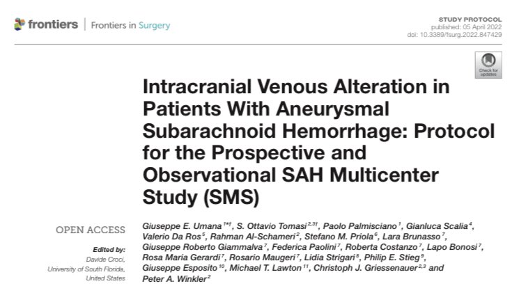 PaoloPalmiscia1's tweet photo. Enthusiastic to see our protocol on the ongoing SMS study on venous alterations after aSAH published in @FrontiersIn!
Honored to be involved in collaborating with such amazing institutions worldwide!
@GiuseppeUmana @ottavio_80 
Link -> https://t.co/KUAjxRWnt8 https://t.co/Sg7x8imMi4