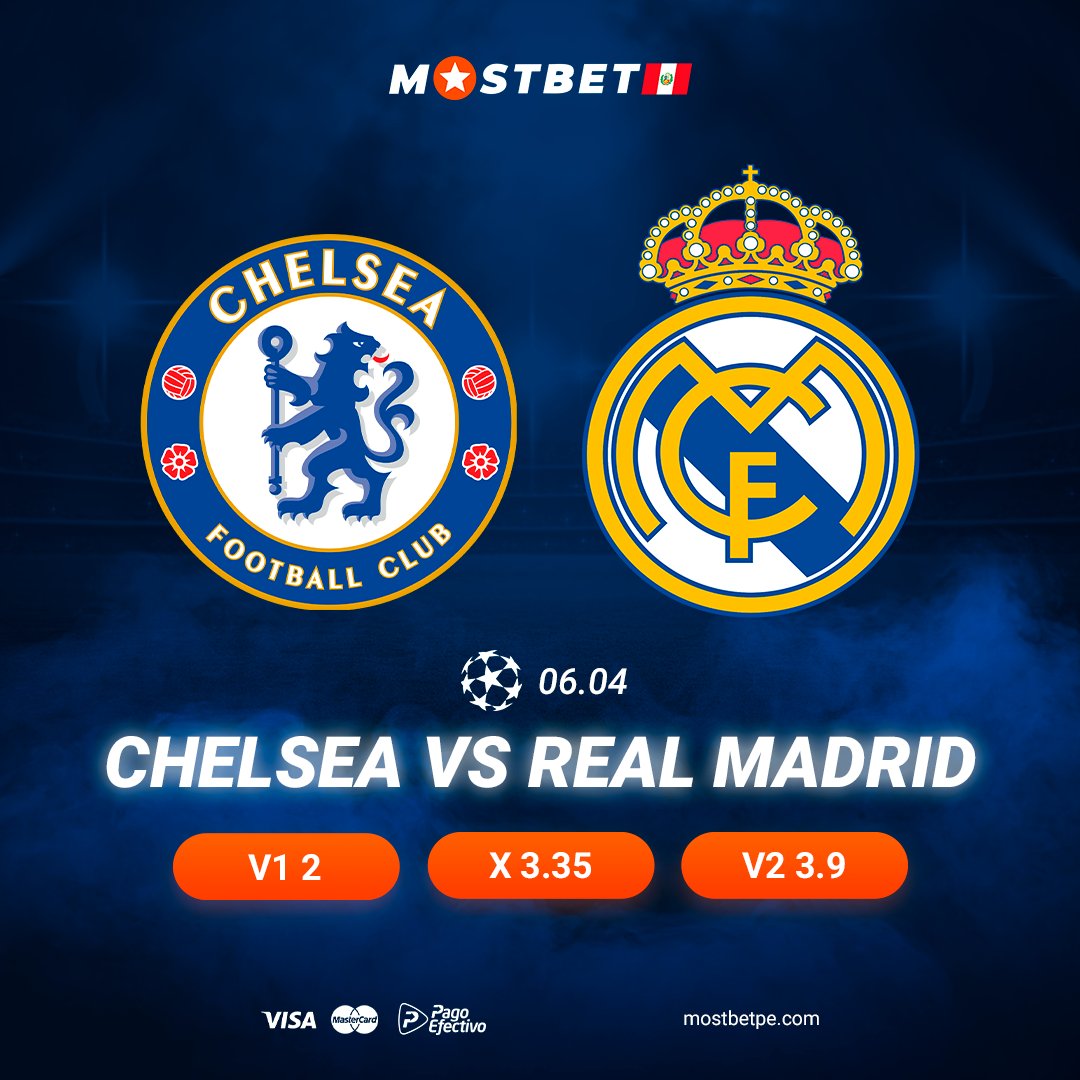 Quién ganará?! 😵 #championsleague

💵Preparen sus apuestas para el partido de HOY!!

#QuarterFinals
⚽ #Chelsea vs #RealMadrid

📆-06/04

Aprovecha el bonus de bienvenida (TOTTIPE) al registrarse: mostbetperu5.site