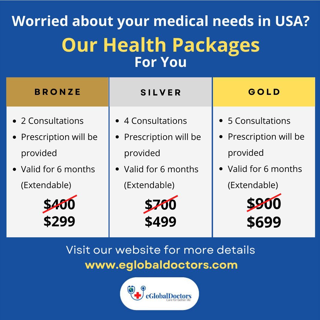 eglobaldoctors's tweet photo. Are you travelling to USA and worried about your medical needs there?
We have special health packages for you at low cost!
.
.
#healthpackages #packageoffer #combooffer #lowcostoffer https://t.co/coheH8CCRW