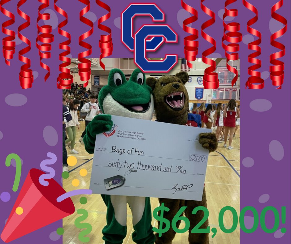 Wow! Cherry Creek High School never ceases to amaze us, especially during #PowerWeek. Thank you for helping us bring #joylaughterandrelief to so many kiddos! #givingback