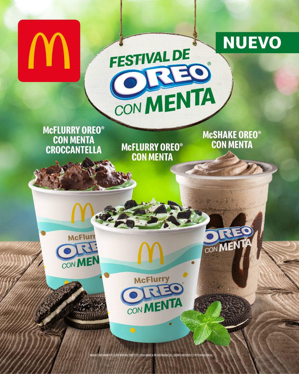 McDonalds_Uy's tweet photo. Llegó el nuevo Festival de Oreo con Menta. Disfrutá los nuevos McFlurry, McShake y McFlurry Croccantella Oreo con Menta 🍃🍫
Expertos en la menta repórtense para probarlos 👉🏿#FestivalDeOreoConMenta https://t.co/zotsrgUzaM