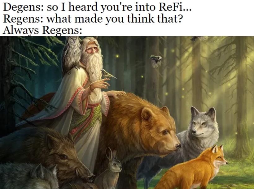 rememerative's tweet photo. Regens are not big on disguises #ReFi #Regenerativefinance https://t.co/NDHAik404P