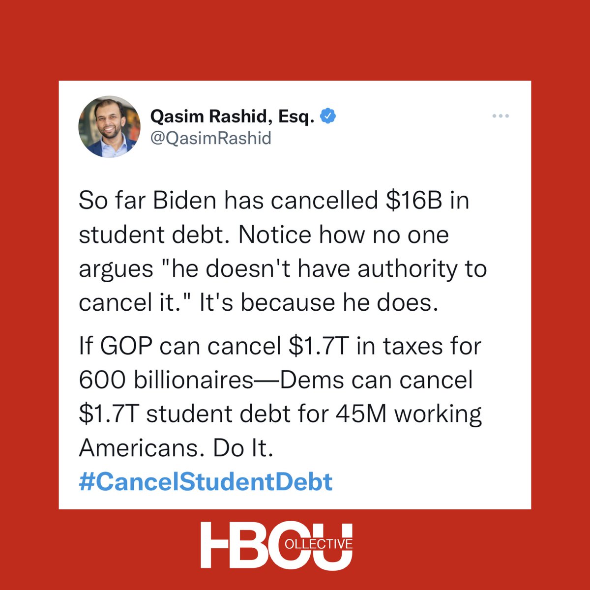 HBCU_Collective's tweet photo. Today is a good day to #cancelstudentdebt #HBCU #HBCUAdvocacy #HBCUCollective https://t.co/Q9ediTRocm