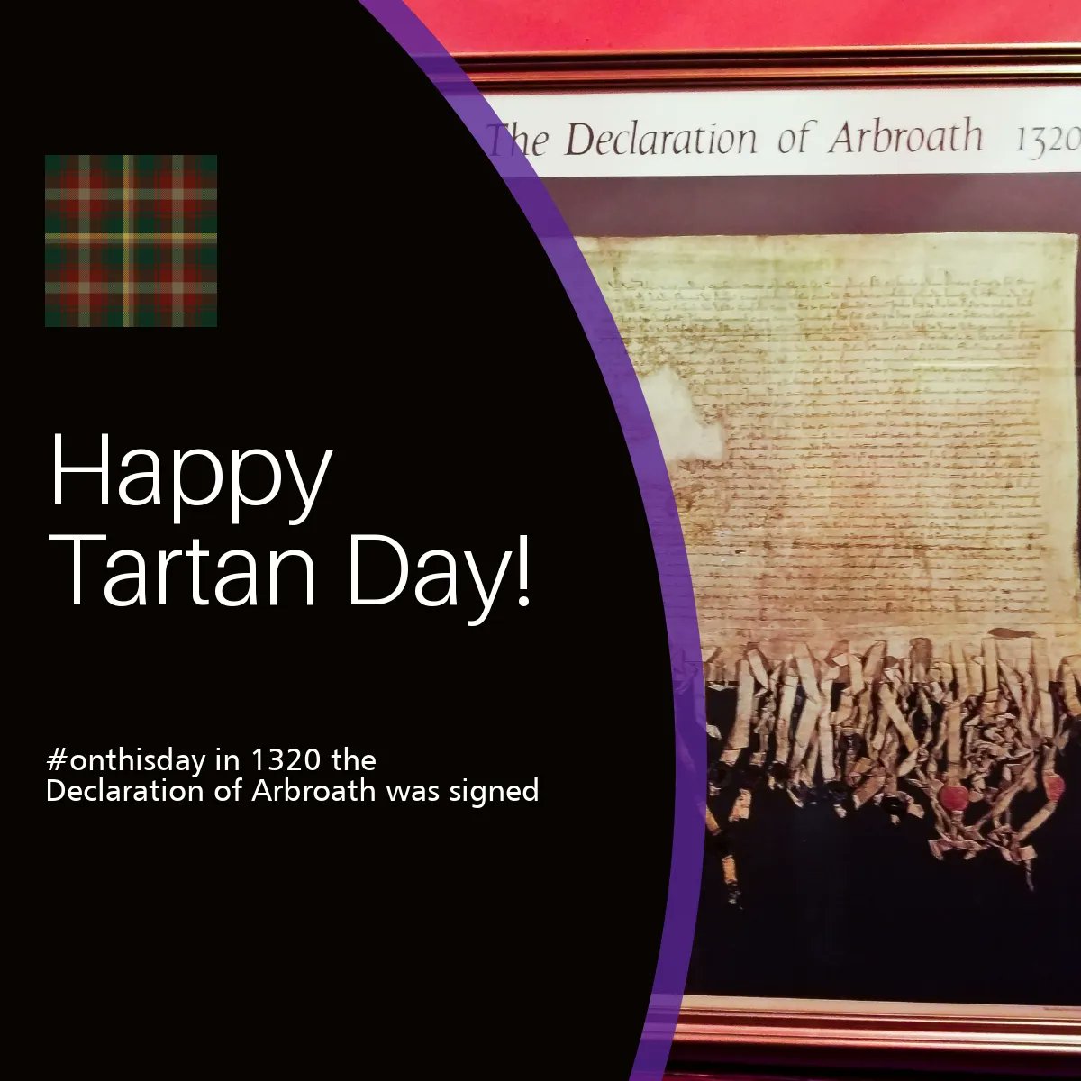 In North America, today is National Tartan Day. It also marks the 702nd anniversary of The Declaration of Arbroath. Show us your #tartan!!⠀
⠀
#Arbroath #declarationofarbroath #NationalTartanDay