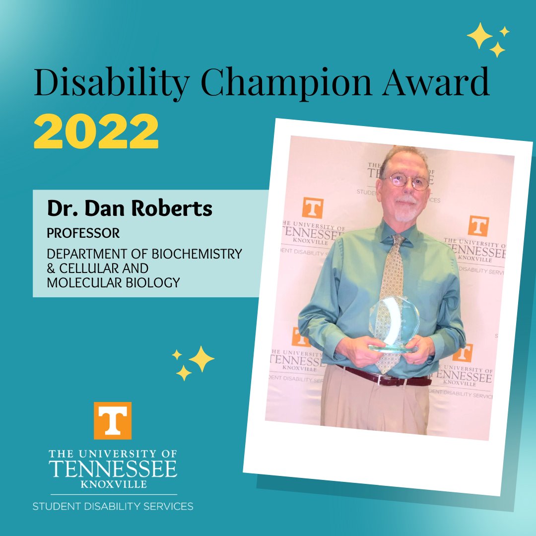 UTKSDS's tweet image. We are happy to recognize the 2022 student-nominated Disability Champion Award recipients. Congrats to Danielle Jones, Gary LeCleir, Dan Roberts, and Kimberly Wolbers.

Thank you for all of your work in promoting &amp;amp; practicing a culture of inclusion for students with disabilities.
