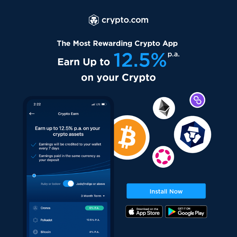 cryptocom's tweet photo. 💰 The Most Rewarding Crypto App 
📈 Earn up to 12.5% p.a. on your Crypto profolio
🎉 Unlock it with https://t.co/vCNztATSCO App Now