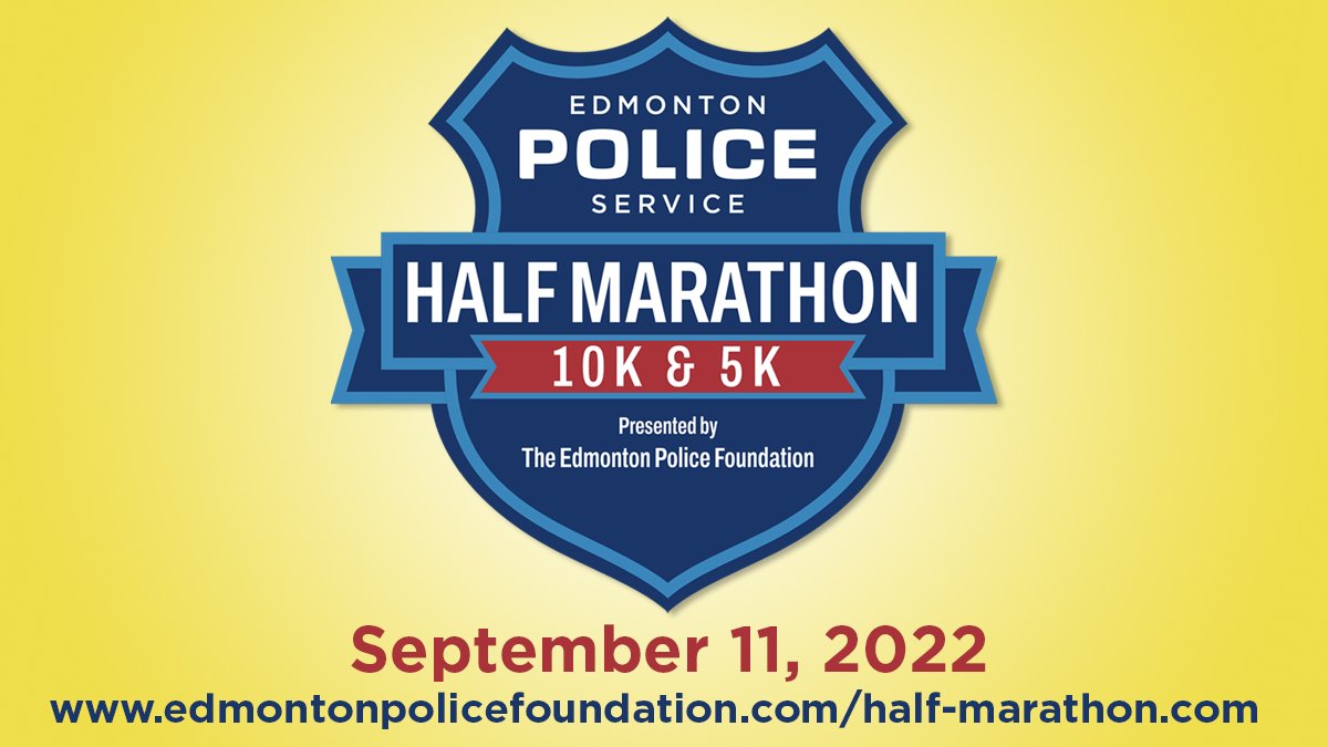 The EPS Half Marathon registration page is LIVE!
Register today for the half, 10k or 5k routes to support EPF programs in the community.
Pls note that the date has changed to Sept. 11th.
To register go to edmontonpolicefoundation.com/half-marathon

#run #yegrun #yegevents #halfmarathon