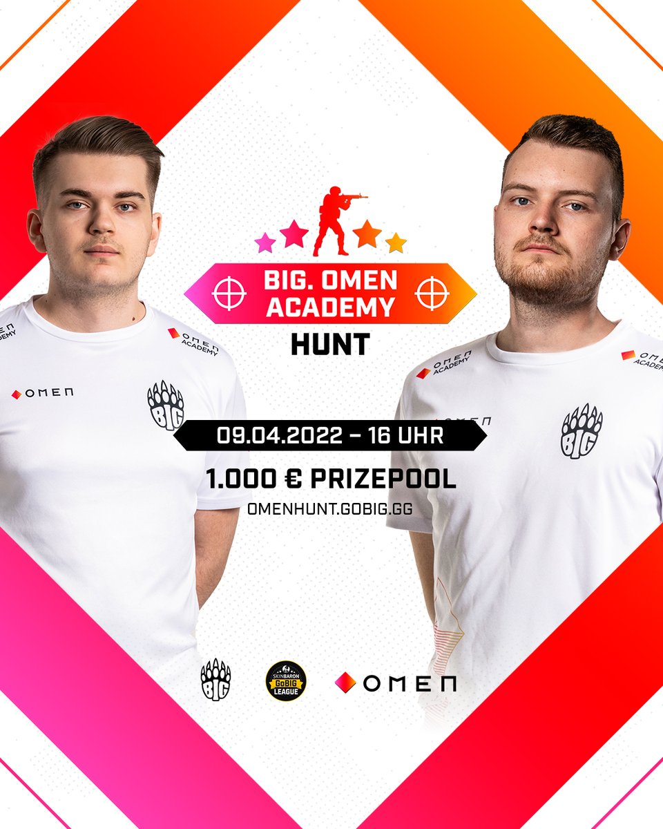 big omen academy hunt am 9. april ab 16 uhr, preispool 1000 euro. omenhunt.gobig.gg