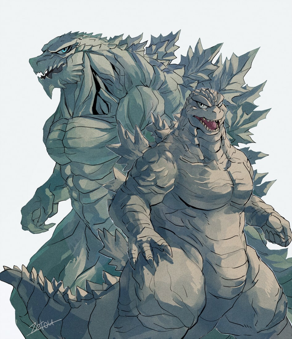 「ゴジラ族ガチムチ部 」|ゼトウのイラスト