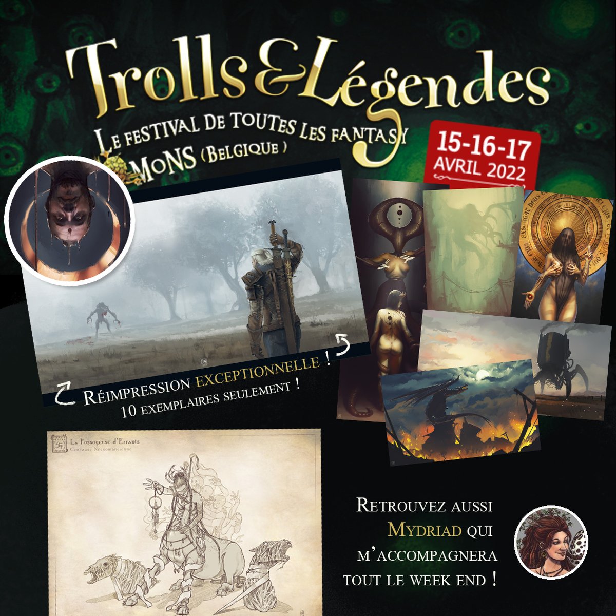 StephenCornu's tweet photo. Bonjour👀
J'espère vous retrouver nombreux à Mons les 15-16 et 17 Avril pour Trolls &amp; Légendes ! 
Pour l'occasion je ressort une ancienne illustration en forex ! Il n'y en aura que 10! 
Un nouvelle fois j'aurai la chance d'être accompagné par @Mydriad😊
À dans 10 jours😉 https://t.co/Tqpc4JUGUt