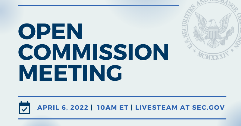 SECGov's tweet photo. Tune in shortly for our Open Commission Meeting. 

The Commission will consider whether to propose rules under the Securities Exchange Act of 1934 for the registration and regulation of security-based swap execution facilities (“SBSEFs”) and related matters.