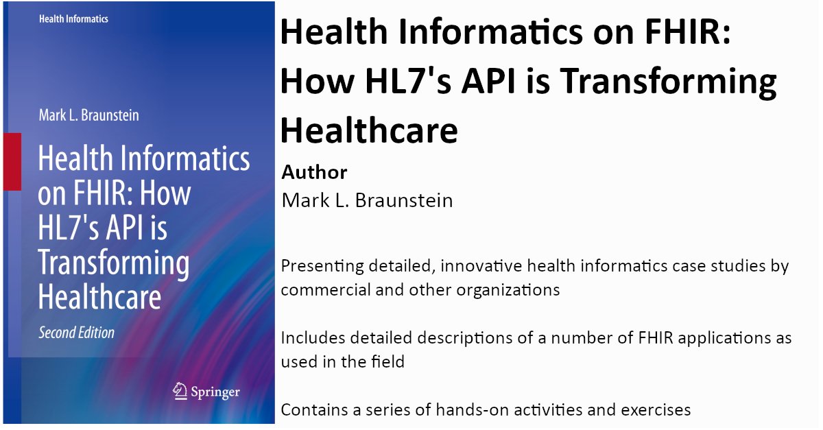 Mark L. Braunstein's "Health Informatics on FHIR: How HL7's API is Transforming Healthcare” features MIDATA as a case study, in the section “The Empowered Patient”:
link.springer.com/book/10.1007/9…