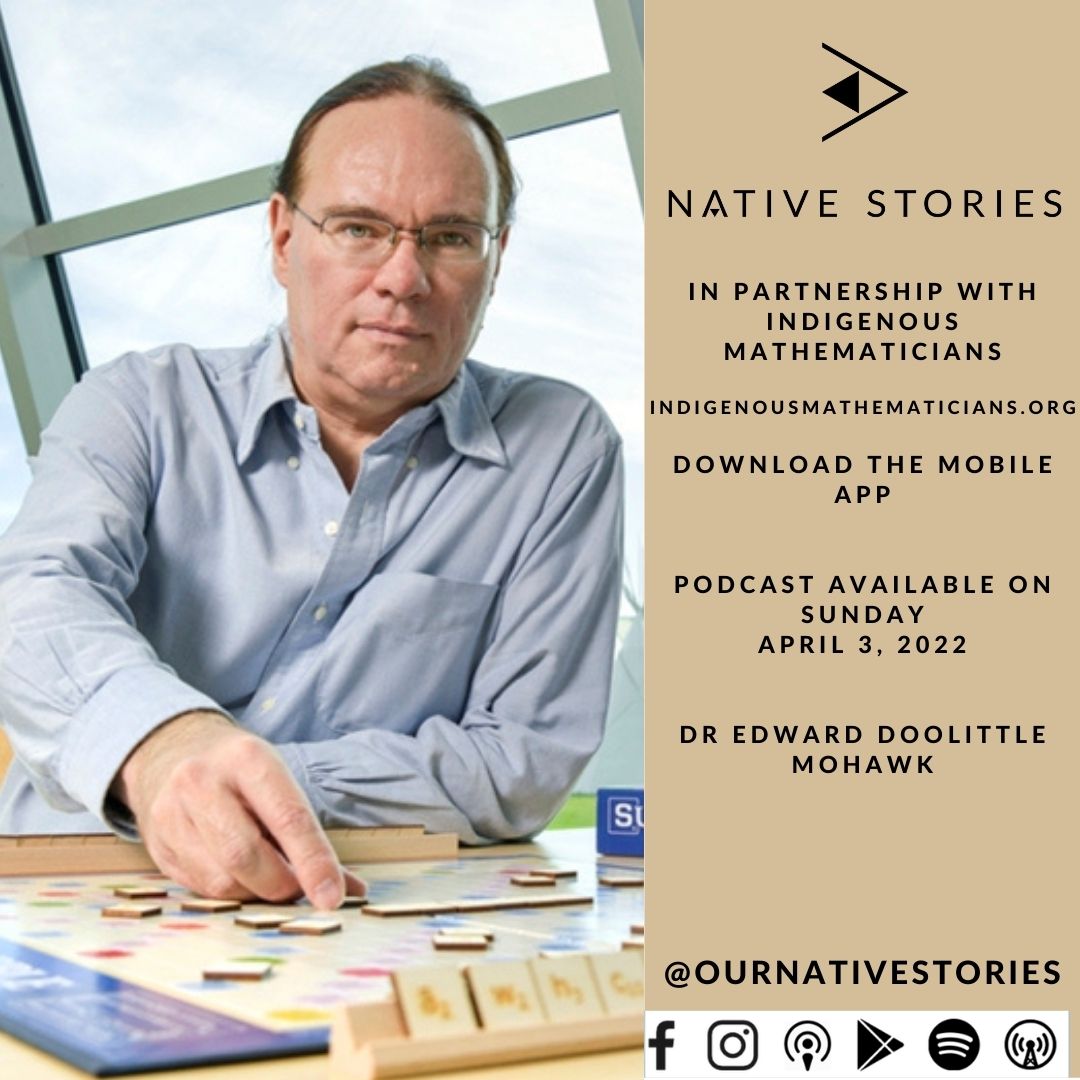 Here is the second podcast in the Native Stories x #IndigenousMathematicians collaboration which features an interview with Edward Doolittle who is Kanyenkehake (Flint Nation = Mohawk) from Six Nations in southern Ontario & an Associate Professor of Math. nativestories.org/indigenous-mat…