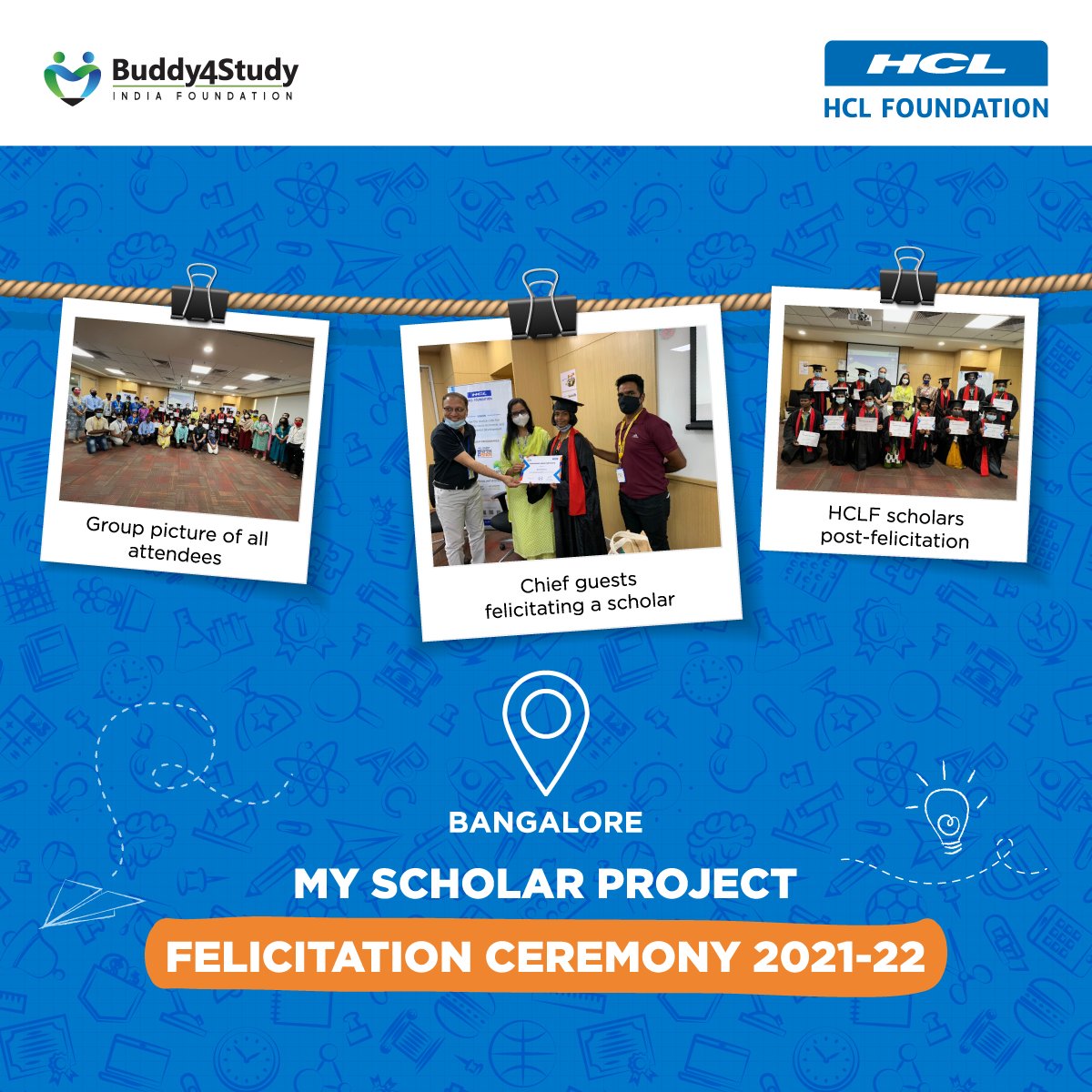Buddy4Study's tweet image. On 5th April 2022, @HCL_Foundation  felicitated 17 Bangalore-based scholars at HCL&apos;s Karle Tech Park (Hebbal)-based corporate office. The in-person event saw 17 scholars in attendance along with their parents.