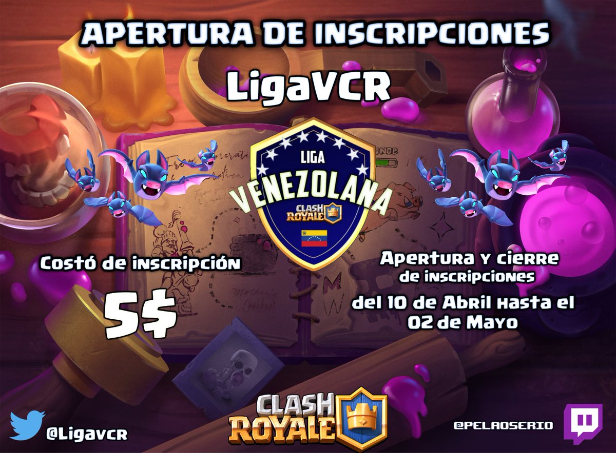 ¡Ya está listo! 🔥

Este próximo 10 de abril se apertura las inscripciones de la LigaVCR y finalizará el 2 de mayo. El costo de la inscripción serían 5$! Habrán métodos de pago para que sea fácil la inscripción. ¿Que esperas para armar tu equipo y participar? 🔥🔥🔥