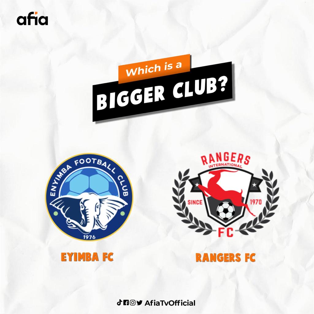 In the spirit of #InternationalSportsDay
Between Enyimba and Rangers, which is the bigger club🤔🤔?? 

#AfiaAsks