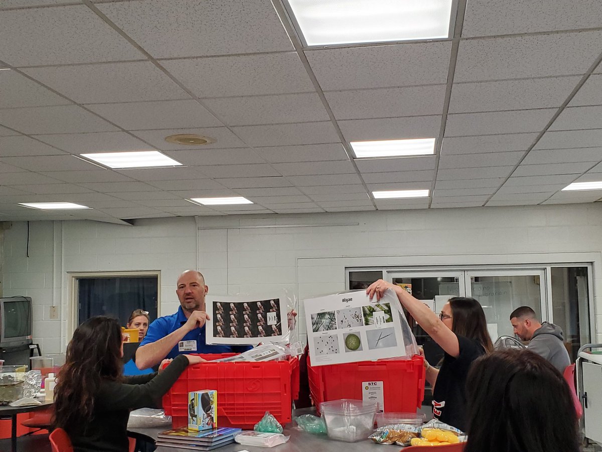 ABPanzer's tweet photo. 6th grade WCSD teachers preparing to build simulated ponds as part of a Carolina Science workshop. Students will be doing this very same activity in the coming weeks. @WCSDEmpowers https://t.co/iWQfPXotJW