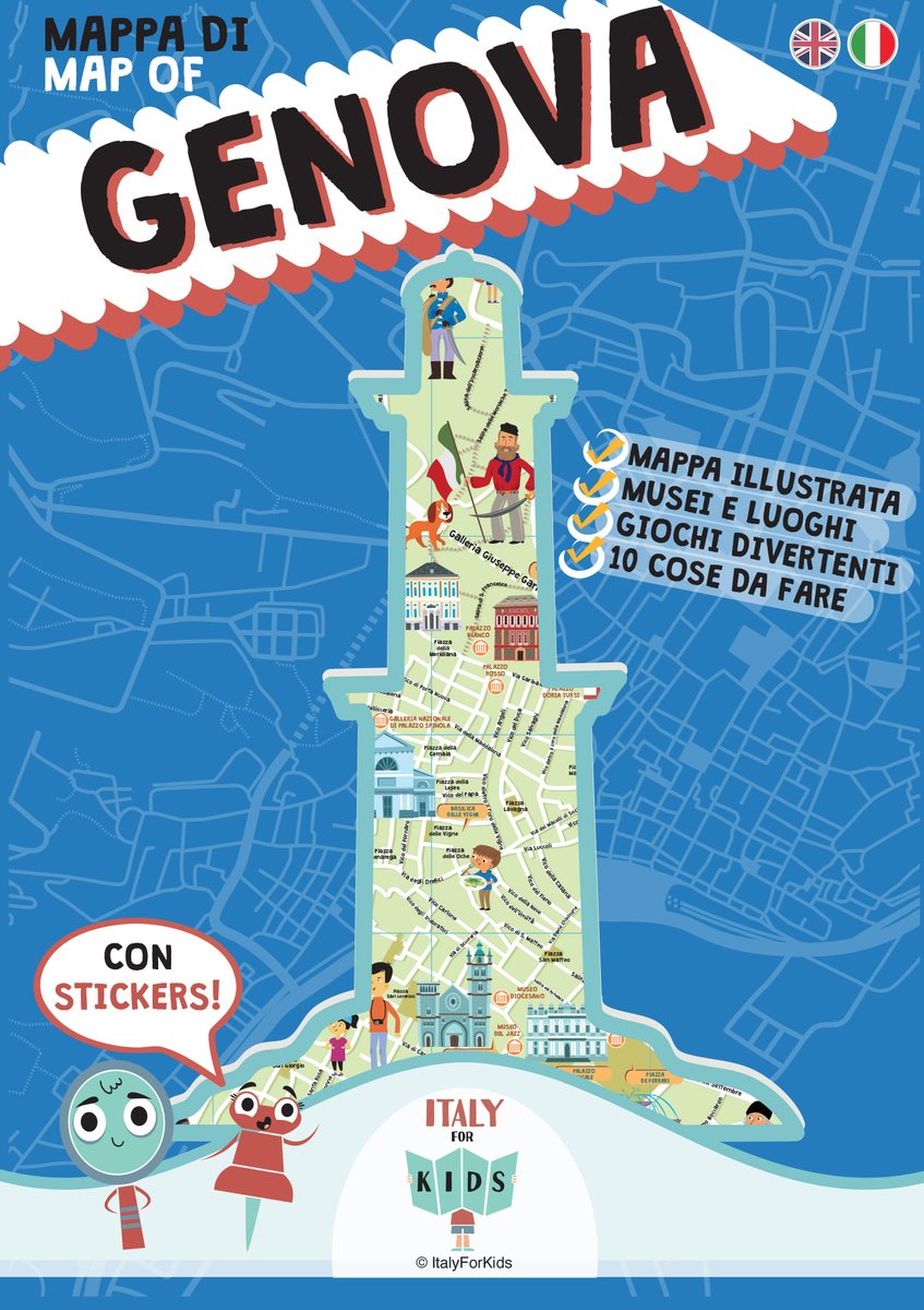 ItalyForKids's tweet photo. La mappa di Genova per bambini è nuovamente disponibile. Evviva!  https://t.co/r26fue1g60 
#mappa #Genova #kids #stickers #holiday in #Italy #tourism https://t.co/7Pq3LPMpYi