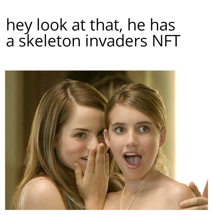 Heyyyy, now you can easy get our NFT for FREE, take a look in our discord...
Just for the first 50!!
Meme of the day🤣

#NFTGiveaway #NFT #Crypto #NFTdrop #NFTCollection #nftcollector #NFTshill #NFTProjects