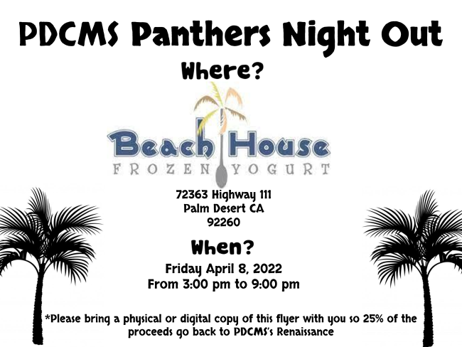 pdcmspanthers's tweet photo. Don't miss out on this fundraiser benefitting the PDCMS Renaissance program.

#PDCMS #PDCMSPride #DSUSD #DSUSDPride https://t.co/EmUCXkJPlD