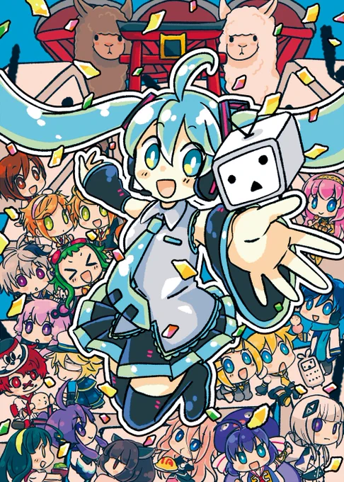 【お知らせ】
「THE VOC@LOiD 超 M@STER48」カタログ表紙イラストコンテストで優勝しました!🎊
ボーマス28の時以来なので、「おかえり」「ただいま」な感じで表紙にして頂けます🙏
はじめて描くボカロちゃんたちをいっぱい描きました。どうぞよろしくお願いします!🙌 https://t.co/IVAjFAhHR8 