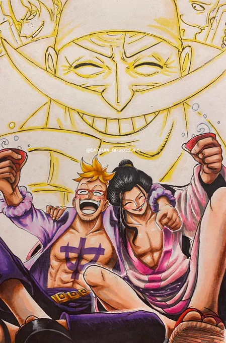 オヤジに乾杯ー!!🍻

#白ひげ誕生祭2022 
#ONEPIECE #イラスト 