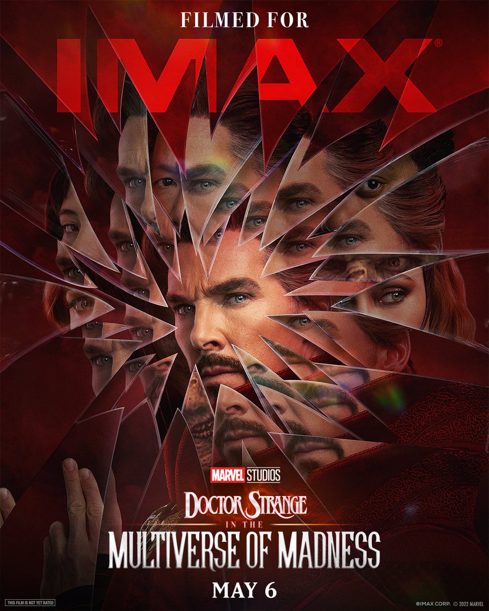 IMAX's tweet image. Enter a new dimension of Strange. Filmed for IMAX, Marvel Studios’ #DoctorStrange in the Multiverse of Madness gives you 26% more picture beginning to end – only in IMAX. Opens May 6. Tickets are on sale now: IMAX.com/DoctorStrange