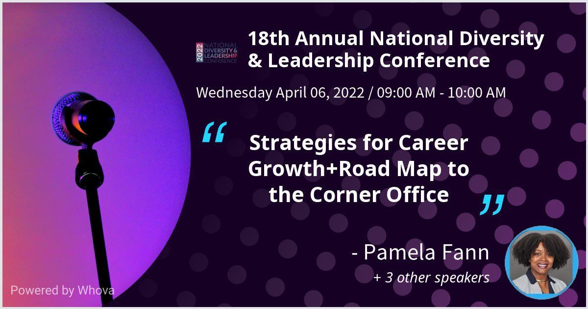 fannzpam's tweet photo. I am speaking at 18th Annual National Diversity &amp; Leadership Conference. Please check out my talk if you're attending the event! #DiversityFIRST #2022D&amp;LConference #18thAnnualD&amp;LConference #NationalDiversityCouncil #2022National - via #Whova event app https://t.co/FJBRNWi5pF