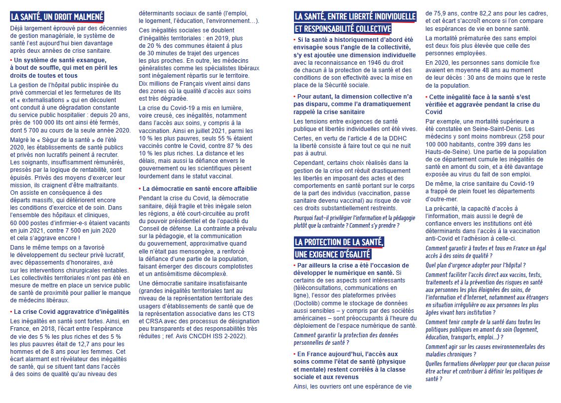 #Présidentielle2022 | Les inégalités en santé persistent, en 2018 l’écart entre l’espérance de vie des 5 % les plus riches et des 5 % les plus pauvres était de 12,7 ans pour les hommes et de 8 ans pour les femmes. STOP ! ldh-france.org/elections-2022…