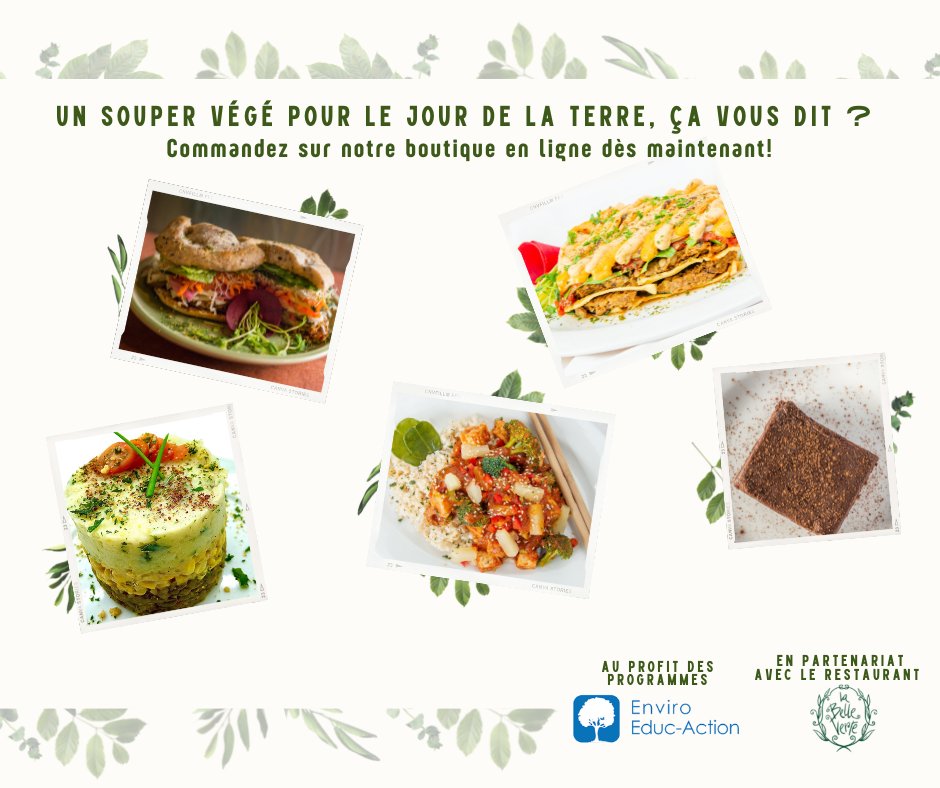 Dans le cadre du Jour de la Terre (vendredi 22 avril) précommandez un repas végé de La Belle Verte dans notre boutique en ligne avant le 19 avril 👉 bit.ly/35Q7TnO

Un geste pour la planète qui permettra aussi d'encourager le programme Programme C-Vert Gatineau 🌎 🥦