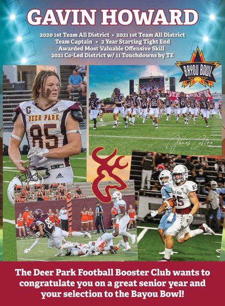 DeerFootball's tweet photo. Proud of our guys representing us in this year’s Bayou Bowl! 🦌@BayouBowlGHFCA @dctf @Teaguesedtal @Gavinhowardd @EthanAlvarado61 
#ComeToThePark #Eastside https://t.co/g8eoI4KK5T