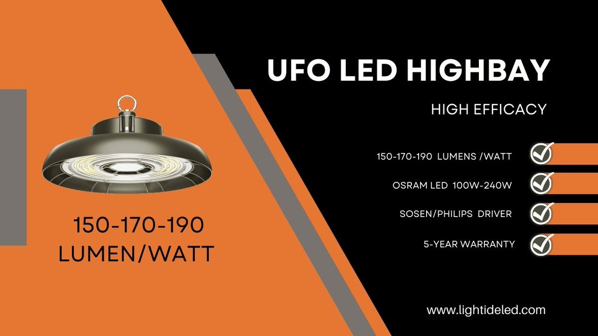 Lightide_led's tweet photo. More Efficacy &amp; Less Cost of UFO LED Highbay - https://t.co/ESdb629WPC https://t.co/W7abFlLvps