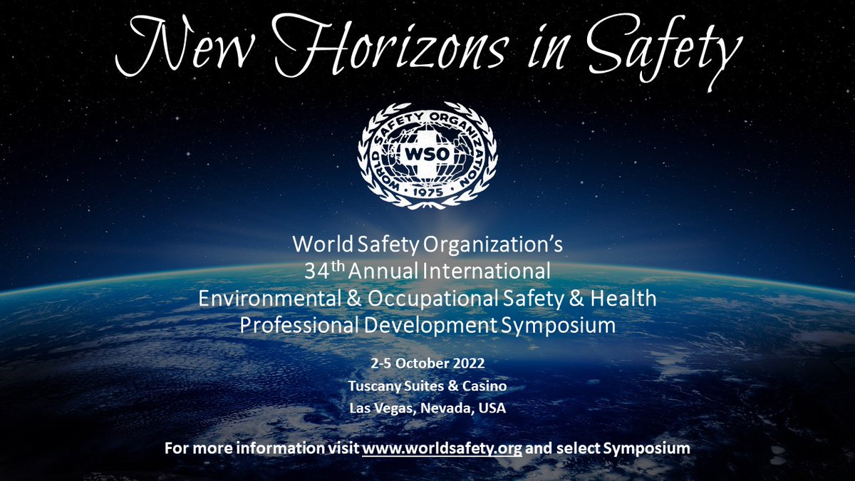 WorldSafetyOrg's tweet image. Register today for our annual Symposium! worldsafety.org/register-now-f…  #safety #worldsafetyorganization #wso #safetynews #worldwidesafety #wsosymposium #lasvegas #tuscanysuitesandcasino #safetyfirst