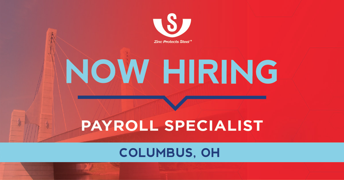VSGalvanizing's tweet image. We are now hiring for the Payroll Specialist position in our corporate office in Columbus, OH. Apply today here: zcu.io/aDcC
