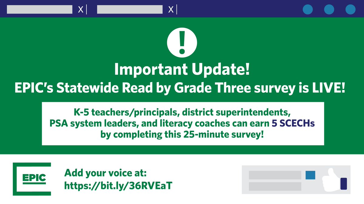 EPICedpolicy's tweet photo. 🚨Our Read by Grade 3 Survey is now live for all Michigan K-teachers/principals, district superintendents/PSA system leaders, and literacy coaches! Earn 5 SCECHS by completing this 25-min survey: https://t.co/NMMkEgFm6H https://t.co/Jefb8TgGpP