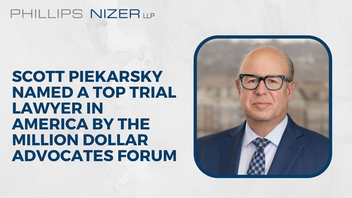 Scott Piekarsky was recognized as a Top Trial Lawyer in America by the Million Dollar Advocates Forum for his work representing 14 families of veterans who sued NJ over claims that the state’s gross negligence contributed to their deaths: bit.ly/3J6UMw4

#triallawyer