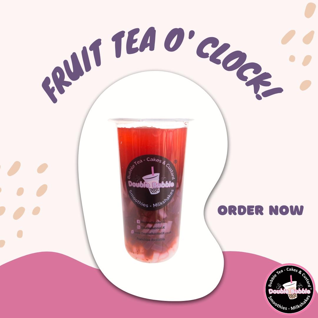 DoubleBubbleUK's tweet photo. FRUIT TEA’ O CLOCK!!! Take a break and have a fruit tea.
Order now at https://t.co/Gc3KQfDmgV!
#DoubleBubble #Milktea #Fruittea #Bubbletea #Boba #Bubbles #Bobafun #Foodie #Addiction #Refreshment #Delicious #StrawberryMilktea #StrawberryFruittea #TaroMilktea #Tarotapioca #Tap... https://t.co/TkXTYTGbCo