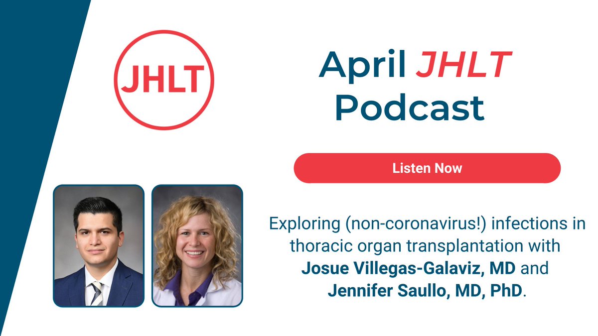JHLT (@thejhlt) on Twitter photo It's time for a new #JHLTThePodcast, featuring 2 studies exploring viruses in thoracic organ transplantation—NOT coronaviruses!
We're joined by <a href="/VillegasGalaviz/">Josue Villegas-Galaviz, MD</a> & Jennifer Saullo, MD, PharmD to discuss their stories & their studies in April #JHLT.
thejhlt.libsyn.com/jhlt-the-podca… #TxID It's time for a new #JHLTThePodcast, featuring 2 studies exploring viruses in thoracic organ transplantation—NOT coronaviruses!
We're joined by <a href="/VillegasGalaviz/">Josue Villegas-Galaviz, MD</a> & Jennifer Saullo, MD, PharmD to discuss their stories & their studies in April #JHLT.
thejhlt.libsyn.com/jhlt-the-podca… #TxID