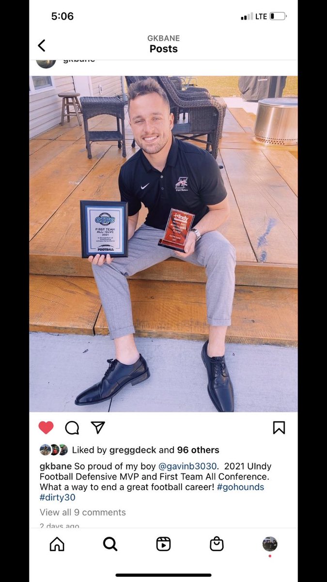 btowncoachmay's tweet photo. Congratulations to Gavin Bane. All- Conference and UINDY Defensive MVP. Go Braves https://t.co/km7h6ZiQfB