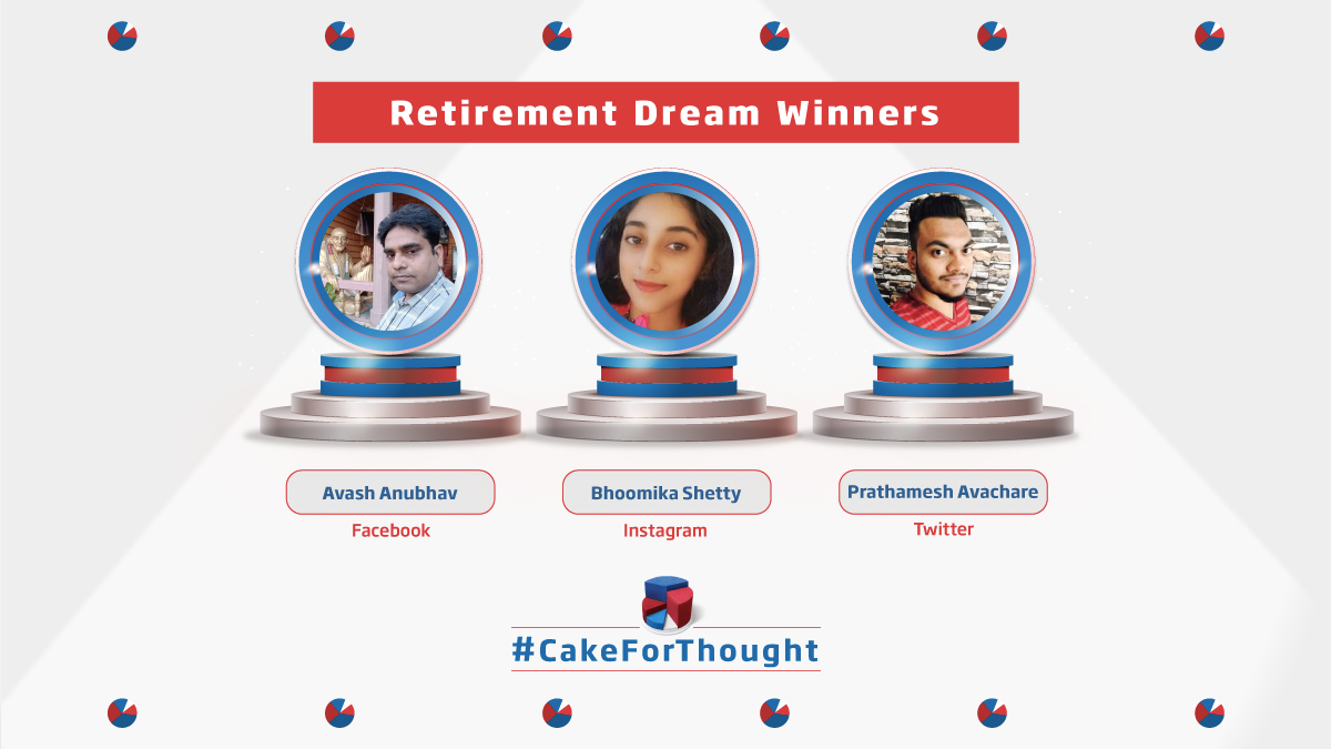 HDFCLIFE's tweet photo. Congratulations to the winners of #CakeForThought contest!
Thank you for sharing your answers with us.
#SarUthaKeJiyo https://t.co/mRbE64KjCA