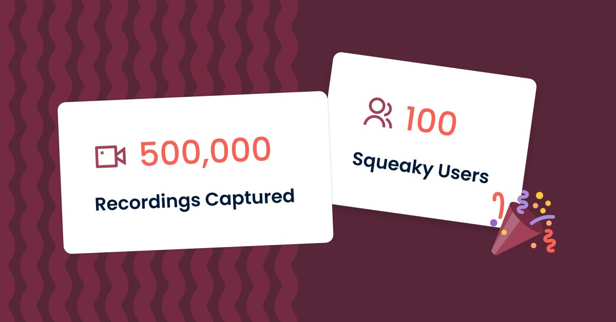 <a href="/SqueakyAI/">Squeaky</a> launched publicly this week, after 6 months of beta testing with 40 companies and 80 users! A few days later we've hit a couple of exciting internal goals we'd been targeting for a few weeks 🥰

Early days, but the more targets we hit the more people we're helping 😊