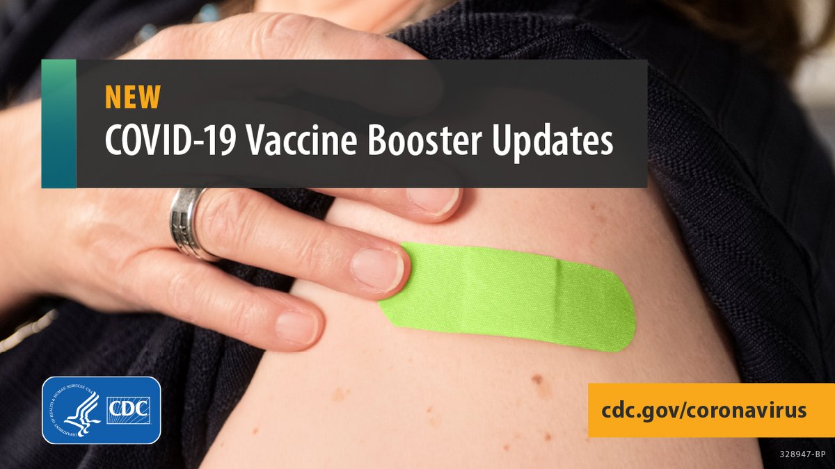 Last week, CDC updated #COVID19 booster shot guidance for several groups. Read more about this new guidance: cdc.gov/media/releases…