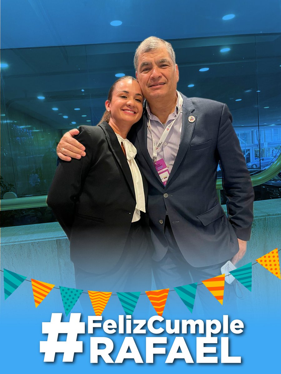 marcelaguinaga's tweet photo. Feliz cumpleaños al guayaco que le demostró al mundo que Ecuador puede y merece soñar en grande. 
@MashiRafael, tu gente, amigos y compañeros festejamos tu vida con alegría y con el anhelo que volverán los días de esperanza. 
#FelizCumpleRafael 🎊🥳 https://t.co/6DynGTpq3h