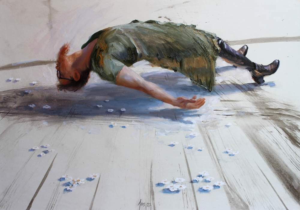 JannesKoetsier's tweet photo. Identiteit 70x100cm olieverf en inkt, marouflé. #Identity #oilpainting #art #painting https://t.co/CXuw6Rktqq