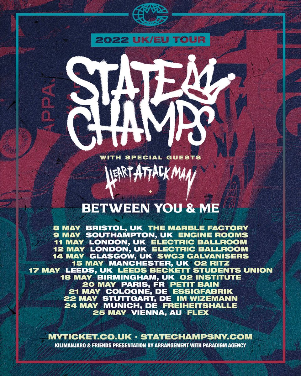State_Champs's tweet image. We’re celebrating the release of Kings Of The New Age on our UK/EU tour! 👑 We absolutely cannot WAIT to see you. Pick up your tickets!! bit.ly/SCTOUR