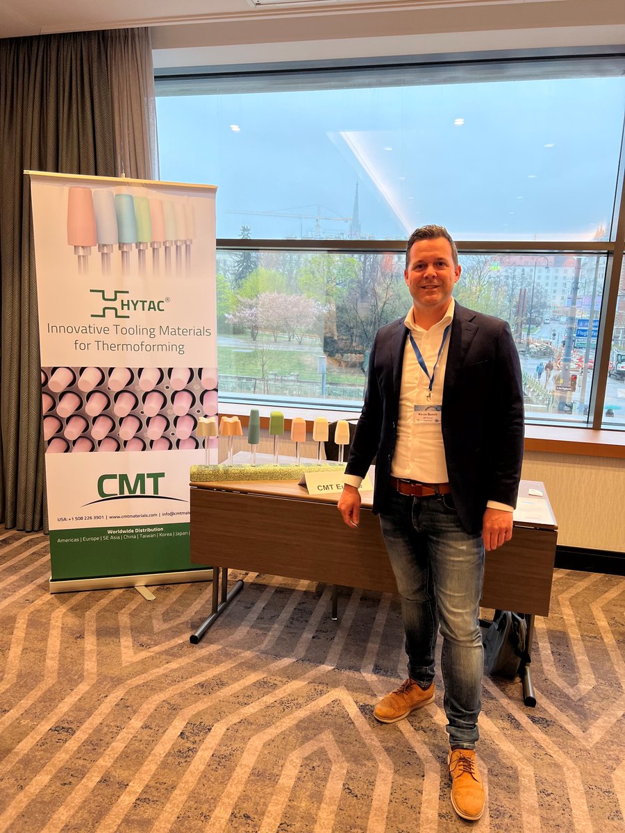 cmtmaterials's tweet photo. CMT Europe recently attended the @SPEThermo Europe Conference in Vienna. The #conference was an excellent opportunity to see familiar faces and to share knowledge amongst industry colleagues. We are looking forward to the next conference!

#thermoforming #mfg #plasticsindustry https://t.co/G47c5KVdER