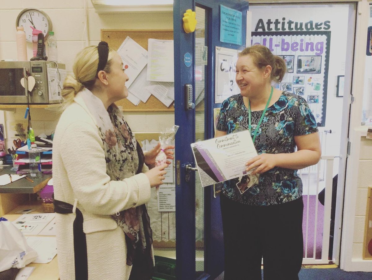 LanguageBoxSLT's tweet photo. So much fun surprising the fabulous @EllergreenNS staff yesterday! 💜🥇🍬 

Their dedication, consistency &amp; openness to think outside the box in ways to individualise communication support is second to none. 

#LBawards #Commitmenttocommunication https://t.co/FMvgl3W1Yx