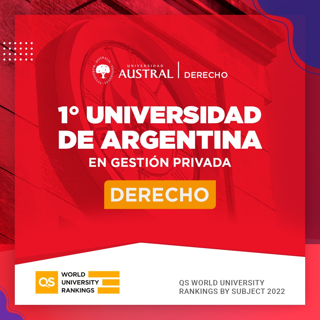 AustralDerecho's tweet photo. #OrgulloAustral Por 4to año consecutivo, elegidos como 1era Facultad de Derecho de Gestión Privada de la Argentina en el QS World University Rankings by Subject @TopUnis, avanzando además 50 puestos desde el Ranking 2021. Nota completa 👉 https://t.co/alg95s1AOh #SomosAustral https://t.co/mfZV418vNe