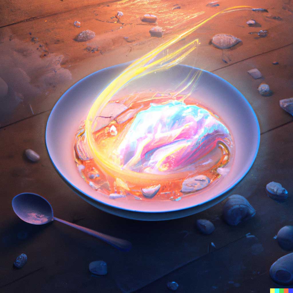 Images generated by AI from OpenAI 
"A bowl of soup that is a portal to another dimension as digital art"

#dalle 
openai.com/dall-e-2/